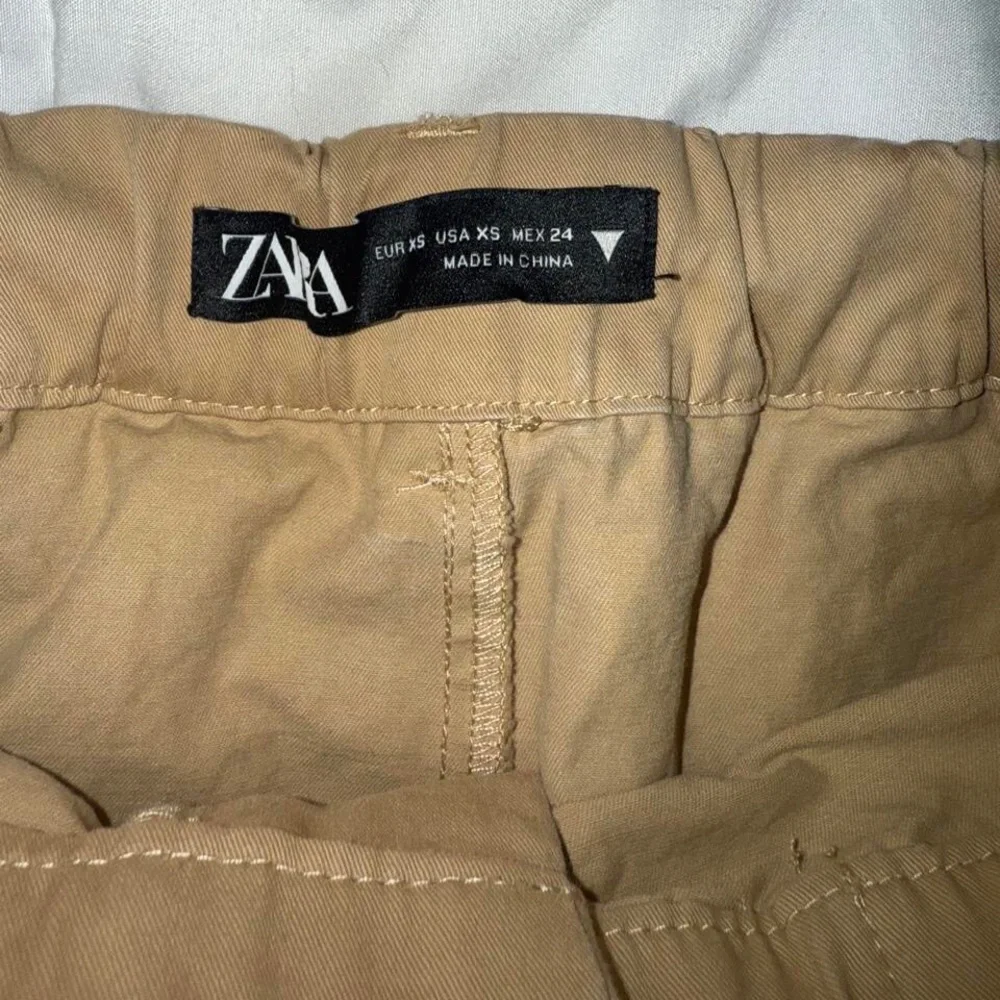 Zara Tan Cargo Bermuda Shorts